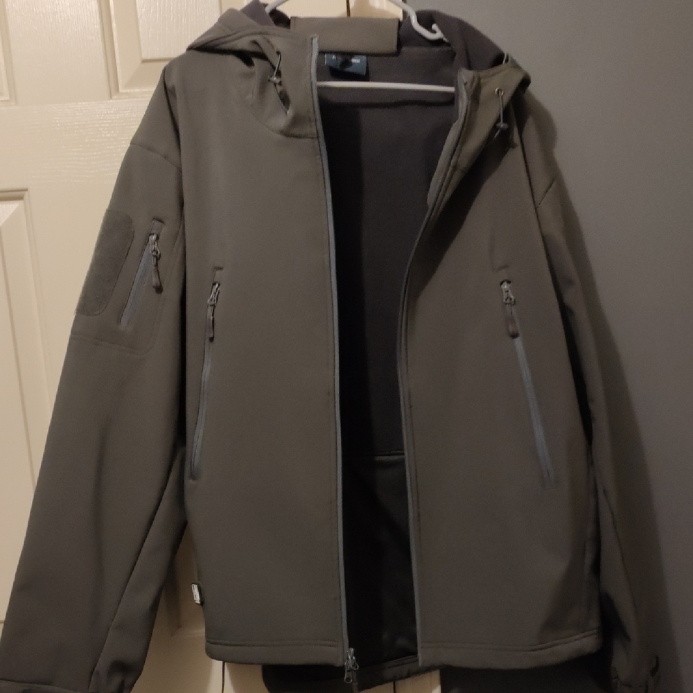 Men's Gray Hooded Jacket Xxl